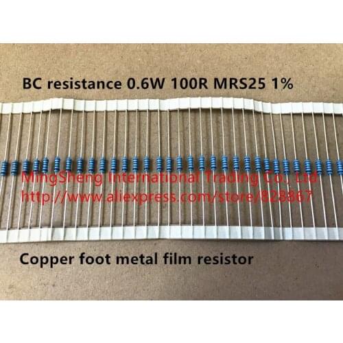Original new 100% BC resistance 0.6W 100R MRS25 1% copper foot metal film resistor (Inductor)