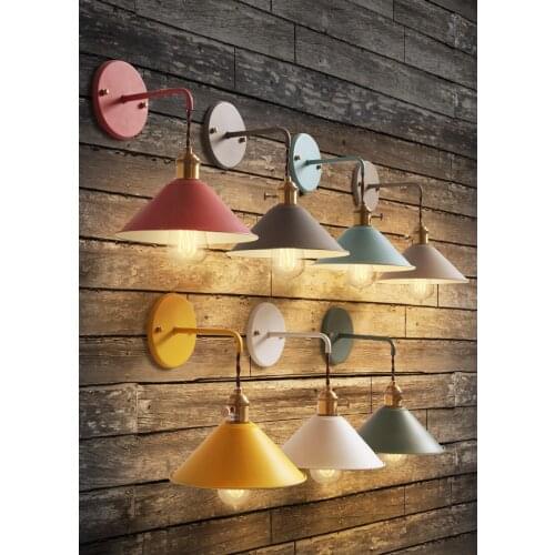 Simple modern American country retro mirror front wall light creative bedside bedroom living room study long arm wall lamp