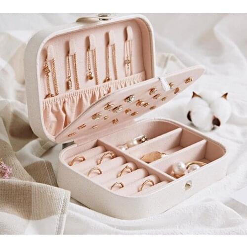 PU Jewelry Display Box Jewelry Storage Box Storage Jewelry Box Easy To Take Accessories Case for Rings Earrings Necklaces