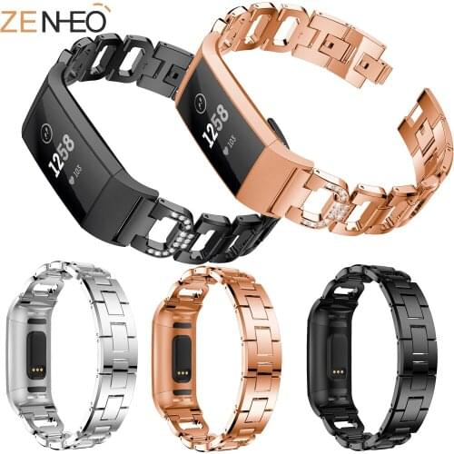 With rhinestone Watch Band for Fitbit Charge 4 Strap Women Bracelet Replacement Wristbands for Fitbit Charge 4 Fitness Tracker