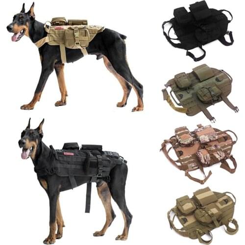 Service Tactical Dog Vest, Army Camouflage USA Personalized Dog Harness, Hunting Camouflage K9 Tactical Dog Collar