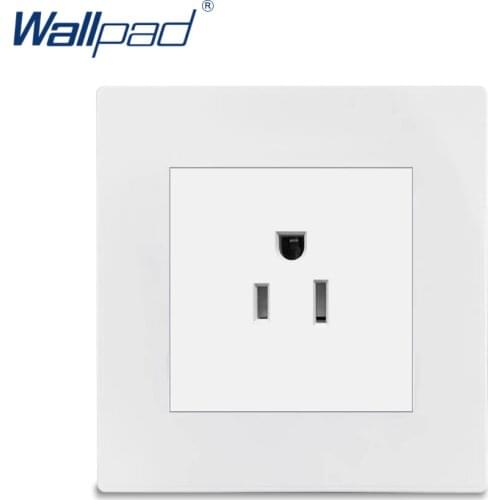 US 3 Pin Socket Wallpad Luxury White Wall Power Electrical Outlet Sockets PC Panel 15A