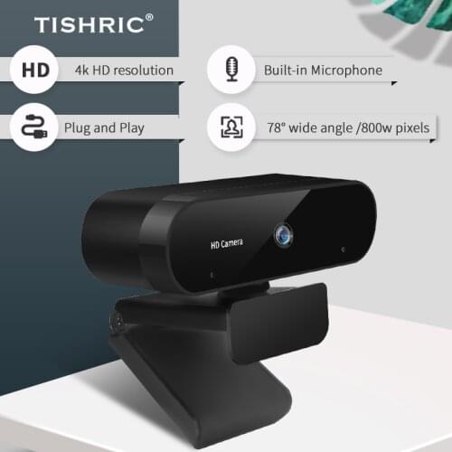 TISHRIC HD Webcam 1080p Webcam 4k Web Camera With Microphone For Video Conference Online Course Learning