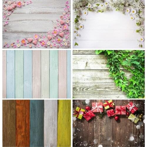 Vinyl Custom Wood Board Flower Photography Backdrops Props Wooden Plank Floor Photo Studio Background 20925CS-02