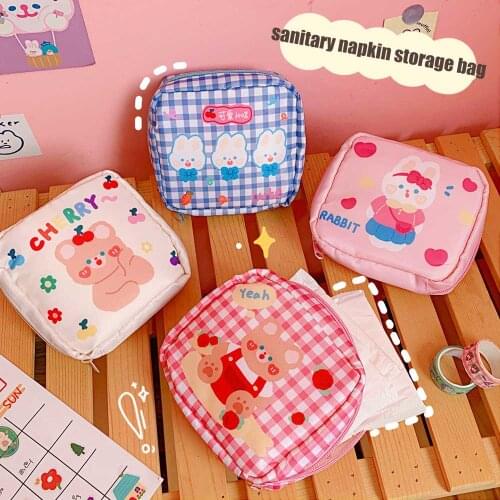 W&G Kawaii Sanitary Napkin Storage Bag Portable Mini Pack Small Bag Large-capacity Coin Purse Girls Storage Bag