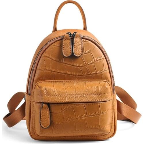 2021 Womens Mini Backpack Luxury Leather Crocodile Pattern Backpack Cute Graceful Bagpack Small School Bags for Girls