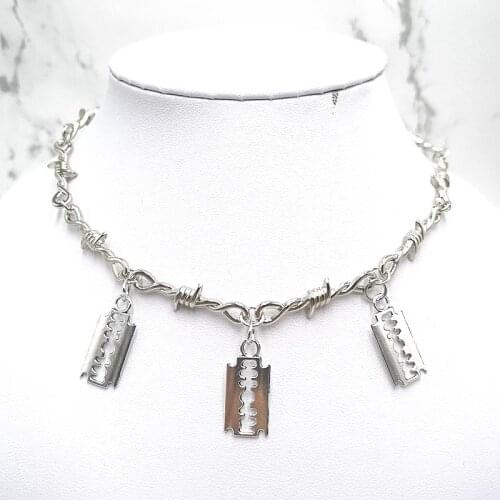 Small Wire Brambles Iron Unisex Choker Necklace Women Hip-hop Gothic Punk Style Barbed Wire Little Thorns Chain Choker Gifts