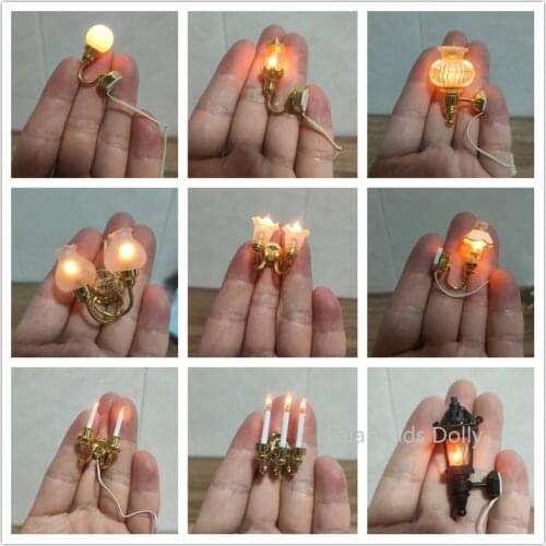 1pcs Mini Dollhouse Fashion Pocket Mini Can Be Bright Wall Lamp(No Battery) Decor Accessories Dollhouse Furniture Toys
