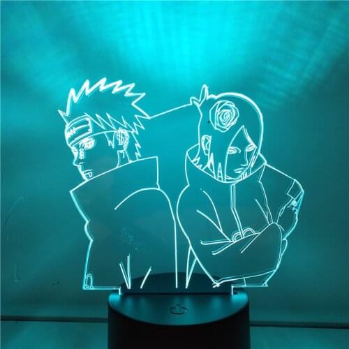 USB Model Table Lamp Naruto Shippuden Pein Konan Anime 3D Illusion Light Children Bedroom Home Decorative Lamp LED Lamp Boy Gift