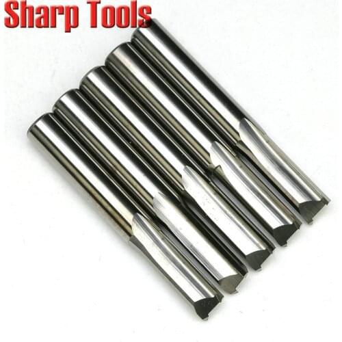 6*15mm 2 Flute Solid Carbide End Mill Straight Router Bits Wood Engraving Cutters Sharp Tungsten CNC Cutting Tools for MDF Foam