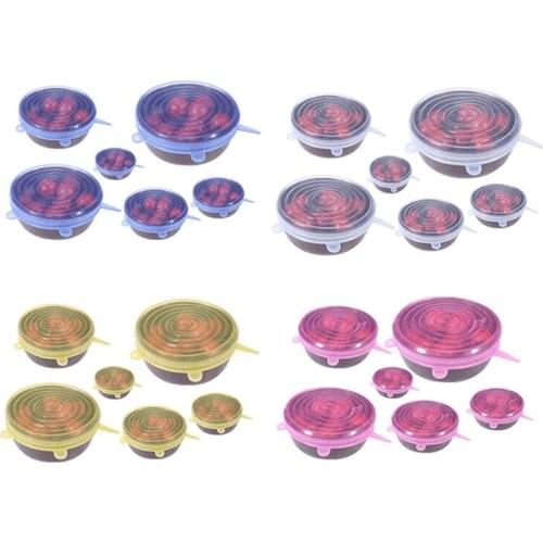 6pcs 10pc Silicone Stretch Lids Universal Lid Silicone Bowl Pot Lid Silicone Cover Pan Cooking Food Fresh Cover Microwave Cover