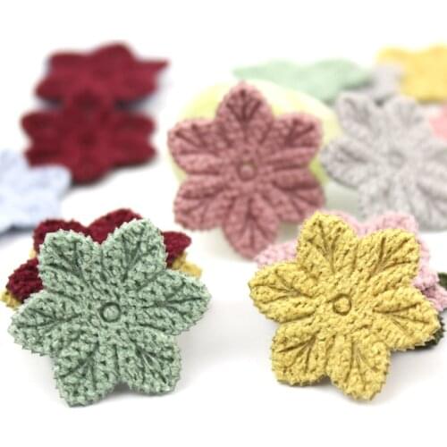 64Pcs 2.5cm Sakura hexago flower Padded Appliques For childrens crafts headwear Accessories DIY Hair Clips Decoration wholesale
