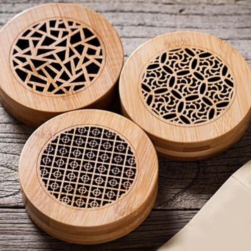 Bamboo Wooden Incense Burner Holder Hollow Burning Insence Censer Coil Box Burner Ash Catcher Hollow Carved Desktop Ornament Hot