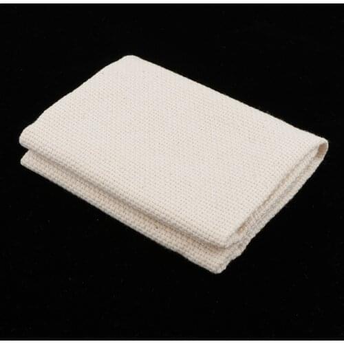 Beige Cotton Needlework Embroidery Fabric Cross Stitching Plain Solid Color Aida Cloth 50cm x 180cm
