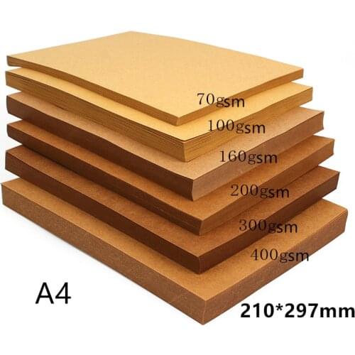 70-200gsm 10/20/50pcs High Quality A4 Brown Kraft Paper DIY Handmake Card Making Craft Paper Thick Paperboard Cardboard