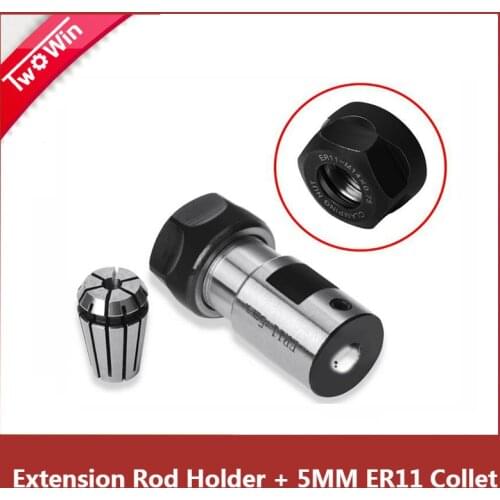Motor Shaft Collet Chuck Extension Rod Holder with ER11A 5mm Mini CNC Milling Spindle Toolholder for Boring Tapping Grinding