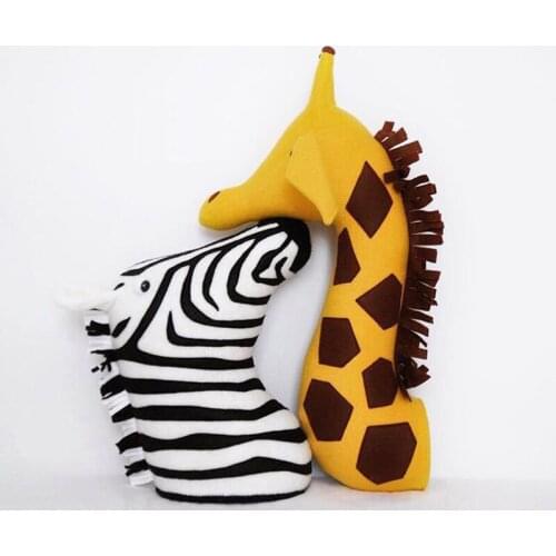 Kids Room Decor 3D Animal Heads Elephant Deer Head Wall Hanging Children Room Nursery Decoration Baby Toys Dropshipping