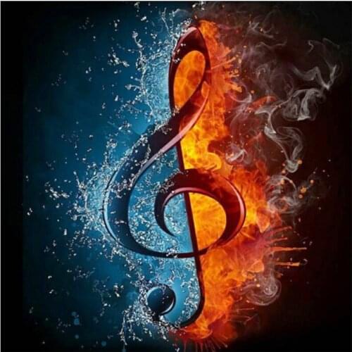 GELANYOUPIN 5D DIY Diamond Painting Music Landscape Full Round Diamond embroidery Cross stitch Diamond crystal Wall Painting