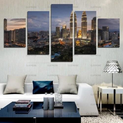 World City Landscape Canvas Painting City In The Sunset Nordic Decoration Home Posters and Prints Modern Home Decor Frameless