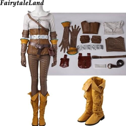 Halloween Carnival Adult Women Witch Ciri Cosplay Costume Superheroine Wizard Cirilla Armour Outfit Hunter Suit