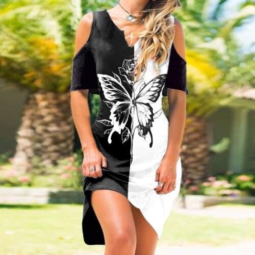 Summer Dresss Women Robe Femme Print Loose Dresses Hollow Out Short Sleeve Dress Fow Woman Clothing 2021 Casual Vestido De Mujer