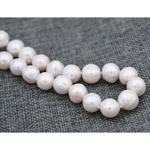 Fashion Jewelry 10-11Mm White Pearl Necklace Earring Set