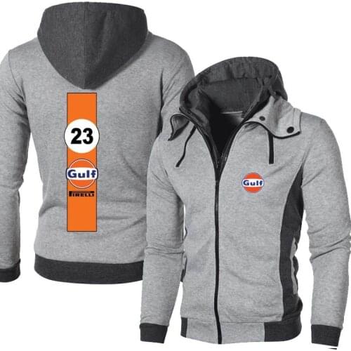 New Spring Autumn Gulf 23 Logo Mens Outdoor Casual Male Jackets Warm Hoodies High Quality Harajuku Sweatshirts Outwear