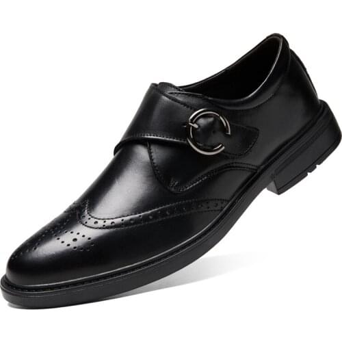 100% Genuine Leather Men Shoes England Business Dress Casual Comfortable Dad Shoes Men Scalp Non-slip Footwear Big Size 47