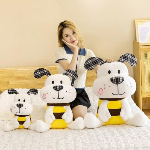 Stuffed Plush Bee Dog Toys Pillow Kawaii Sleeping Pillow Cute Doll Plush Toy Children Birthday Christmas Present
