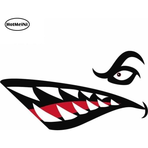 HotMeiNi 13cm For Shark Mouth Teeth Car Decoration Decal Vinyl Material Car Stickers Anime Graffiti For JDM SUV RV Decor