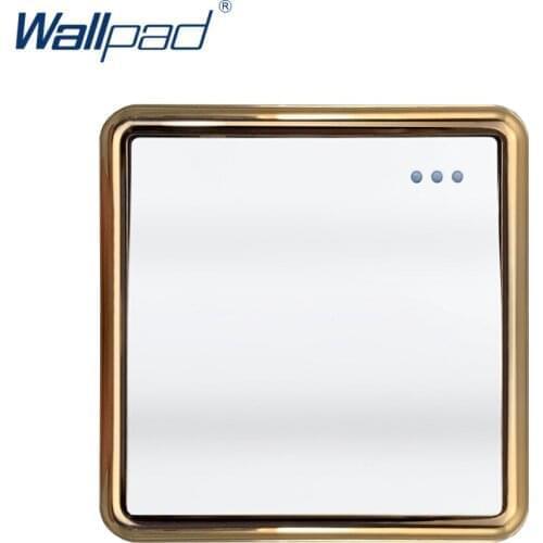 New Arrival Wallpad 1 Gang 2 Way Wall Light Switch Large Wave Button Gold Panel Rocker Switches