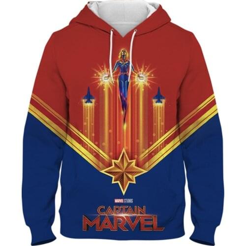 New Marvel Captain Marvel Hoodies Fashion 3D Printed Men Women Children Sweatshirts Pullover Long Sleeve Casual Cool Tops Coat