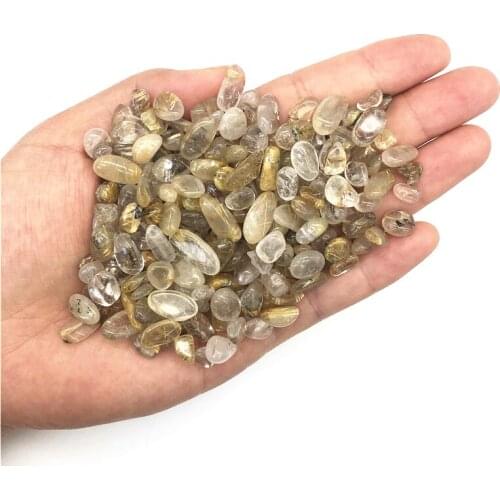 Wholesale 50g 6-9mm Natural Golden Hair Crystals Rutilated Quartz Crystal Stones Specimen Natural Quartz Crystals