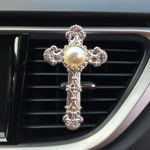 Air Freshener For Car Perfume Clip Flavoring In Auto Interior Decor Car Aroma Diffuser Jesus Christian Accessory Cross Car Smell