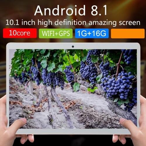 V10 Classic Tablet 10.1 Inch HD Large Screen Android 8.10 Version Portable Tablet 1G+16G White Tablet White EU/AU/ US/UKPlug