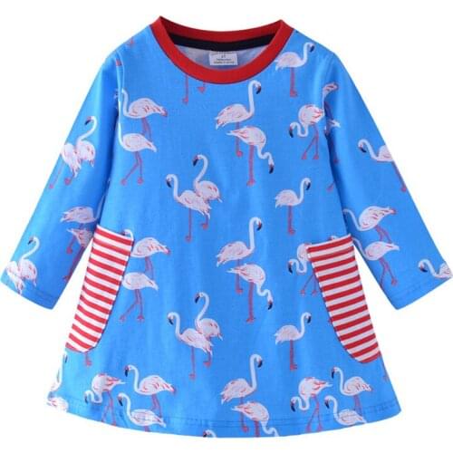 Funnygame Kids Girls Long Sleeve Dress for 2-7T Baby Clothes Cotton Pockets Party Toddler Costume Autumn Spring Girls Dresses