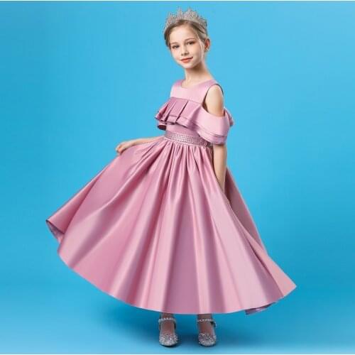 Children Cold Shoulder Tutu Princess Birthday Party Prom Wedding Evening Summer Dress Gown Vestido Baby Girls Clothes 4 14 Years