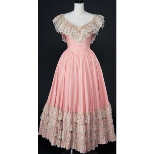 Costumebuy Elisabeth Austria Princess Dress Empire Vintage Renaissance Palace Rococo Court Lace Ruffle gown dress Wedding dress