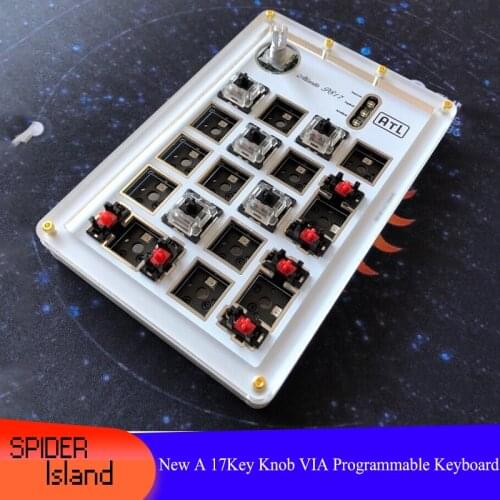 17 key Macro VIA keyboard Programmable RGB Backlight Knob Self set by Software for Photoshop Game Media player Hot swap keypad