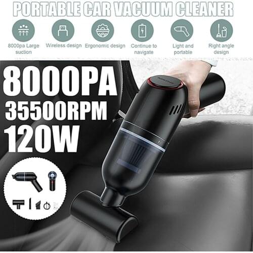 8000Pa Wireless Car Vacuum Cleaner Cordless Home Office Portable Handheld Duster Wet Dry Powerful USB Charging Vacuum Cleaner