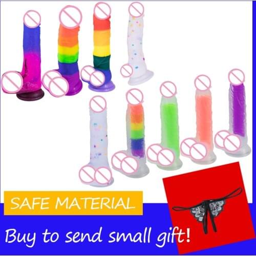 Variety Of Rainbow Dildo Suction Cup Artificial Penis Dick Masturbator G Point Erotic Adult Sex Toy For Couples Gay Gode Sodomie