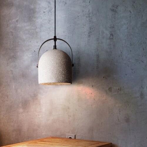 Retro Cement E27 Pendant Light Modern Led Lamp Creative Dining Room Lights Loft Art Single Head Suspension Luminaire Lighting