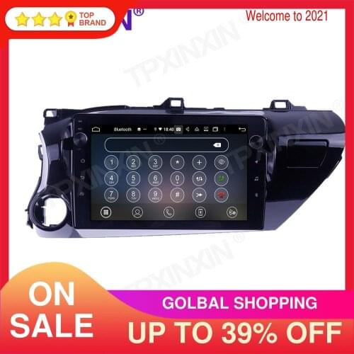 For Toyota Hilux 2016-2018 Touch Screen 6+128GB Android 10 GPS IPS Car Multimedia Tesla Player Head Unit Audio Radio Navigtion
