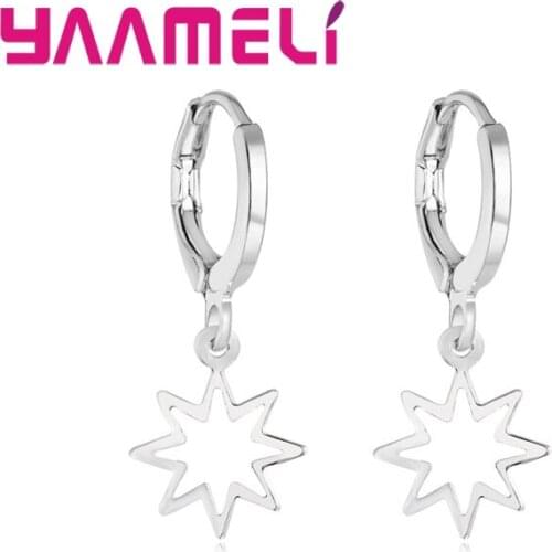 Vintage Exquisite Geometry Star New Arrival 925 Sterling Silver Earring Free Shipping With Charming Woman Girls Anniversary Gift