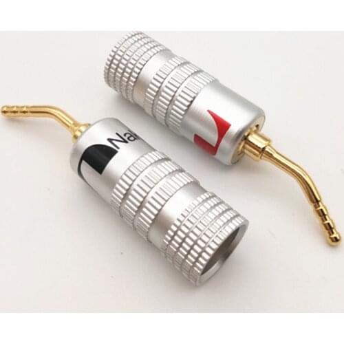 10Pcs/lot 2mm Banana Plug copper Gold Plated Nakamichi Speaker Angel wire Screws Lock connector pin type audio amplifier plug