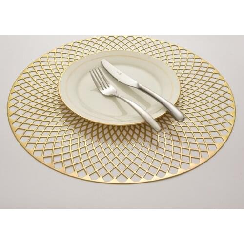 PVC Foldable Pads Heat Insulation Solid Color Non-Slip Restaurant Table Round Mat Placemat Home Dinner Table Decoration Supplies