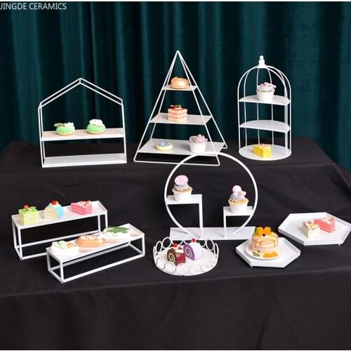 Modern Metal Party Display Stand Birthday Tray Supermarket Dessert Rack Desktop Bakeware Wedding Decor Afternoon Tea Cake Stand