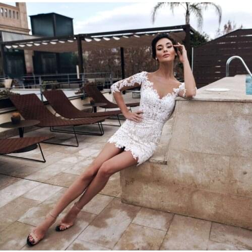 Smileven Wedding Dress Mini Short Shirt Bride Dresses Wedding Bridal Gowns 2021 Custom Made