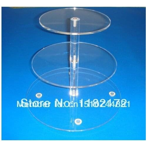 Wedding decoration 3 Tier Clean high quality transparency Beautiful modern design Acrylic Cupcake Stand Party / Wedding / Festiv