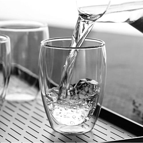 250/350/450ml Heat-resistant Double Wall Glass Cup Beer Espresso Coffee Wine Mug Set Tea Glass Whiskey Glass Cups Drinkware